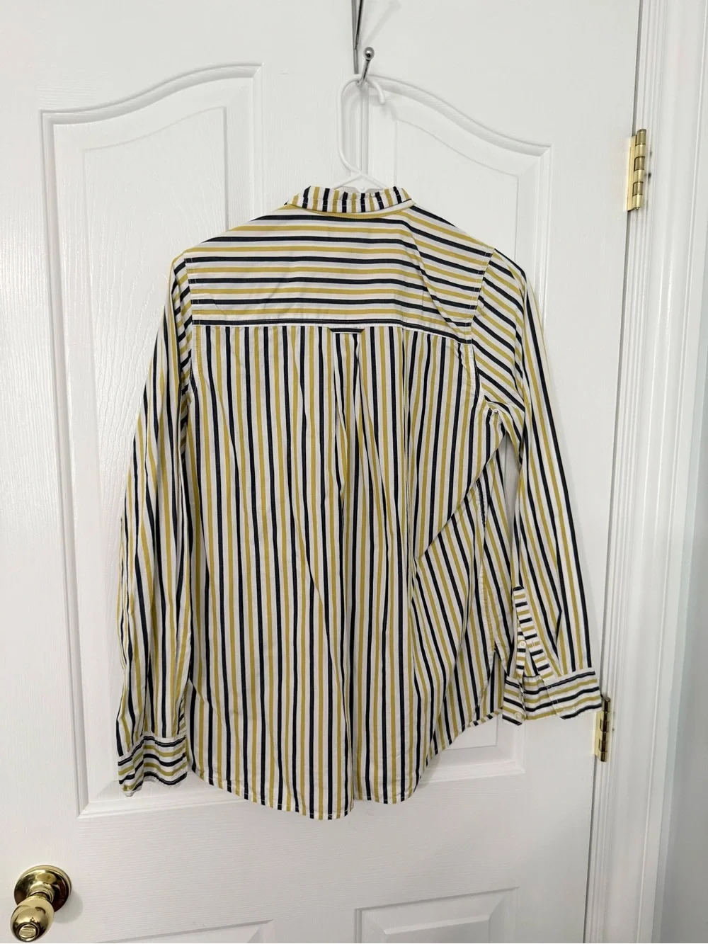 Jcrew women’s Long‑Sleeve Striped Button‑Down Shirt - Yellow & Navy